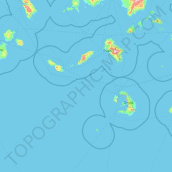 Topografische Karte Περιφερειακή Ενότητα Θήρας, Höhe, Relief
