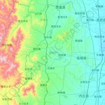 Topografische Karte 临城县, Höhe, Relief