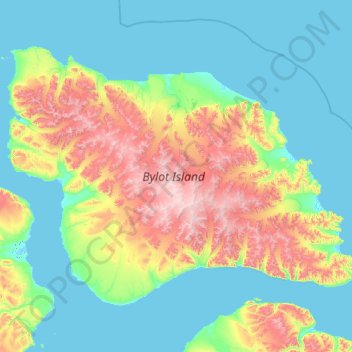 Topografische Karte Île Bylot, Höhe, Relief