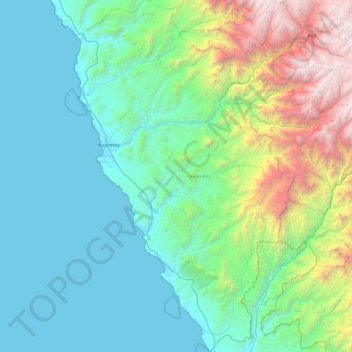 Topografische Karte Huarmey, Höhe, Relief