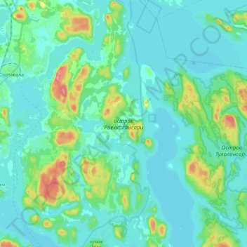 Topografische Karte остров Риеккалансари, Höhe, Relief