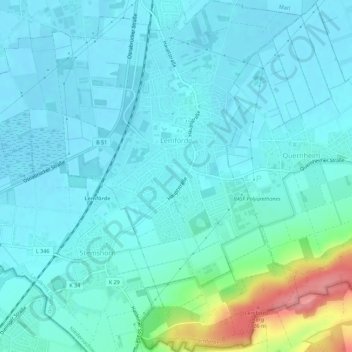 Topografische Karte Lemförde, Höhe, Relief