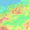 Topografische Karte Gouvernement Jendouba, Höhe, Relief
