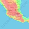 Topografische Karte America/Mexico_City Timezone, Höhe, Relief