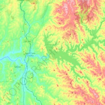 Topografische Karte Santa Clara-a-Velha, Höhe, Relief