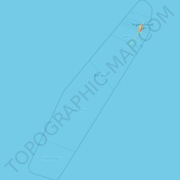 Topografische Karte Palau, Höhe, Relief