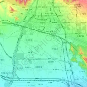 Topografische Karte 老鸦庄镇, Höhe, Relief