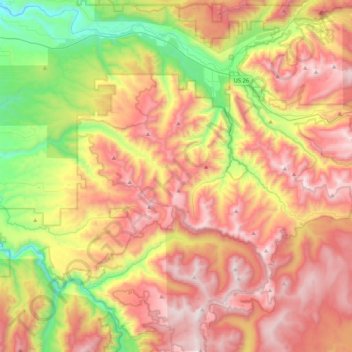 Topografische Karte Salmon-Huckleberry Wilderness, Höhe, Relief