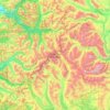 Topografische Karte Alpine Lakes Wilderness, Höhe, Relief