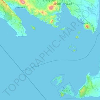 Topografische Karte Sunda Strait, Höhe, Relief