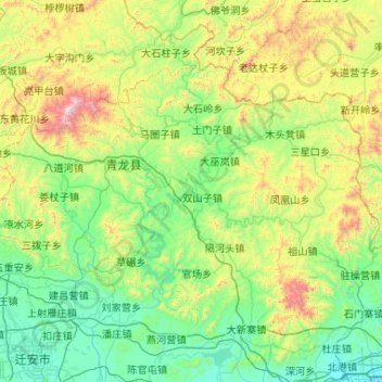 Topografische Karte 青龙满族自治县, Höhe, Relief