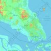 Topografische Karte Johor, Höhe, Relief
