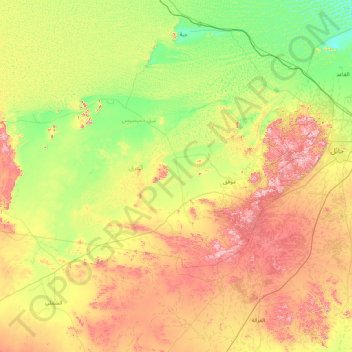 Topografische Karte Mawqaq, Höhe, Relief