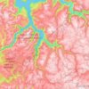 Topografische Karte Aurland, Höhe, Relief