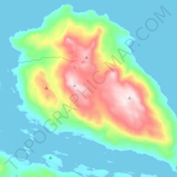 Topografische Karte Isla Milne Edwards, Höhe, Relief