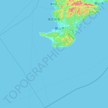 Topografische Karte 南房總市, Höhe, Relief