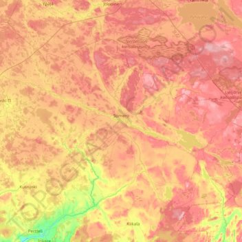 Topografische Karte Somero, Höhe, Relief