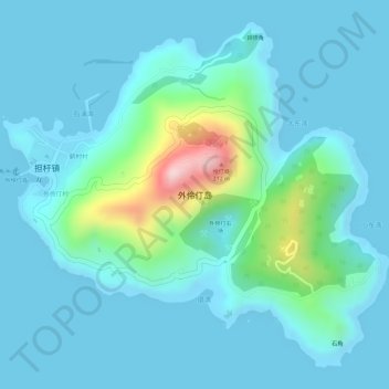 Topografische Karte 外伶仃岛, Höhe, Relief