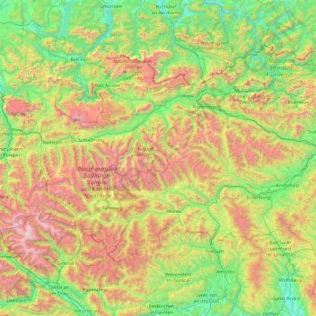 Topografische Karte Niedere Tauern, Höhe, Relief