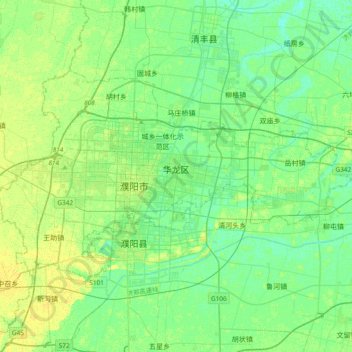 Topografische Karte 华龙区, Höhe, Relief