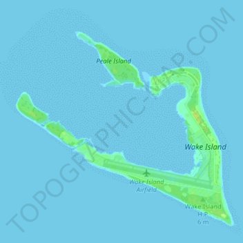 Topografische Karte Wake Island, Höhe, Relief