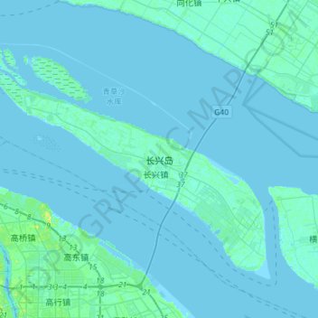 Topografische Karte 长兴岛, Höhe, Relief