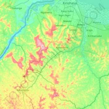 Topografische Karte Mont Amba, Höhe, Relief