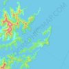 Topografische Karte Queen Charlotte Sound, Höhe, Relief