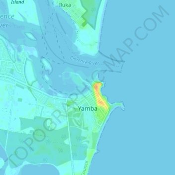 Topografische Karte Yamba, Höhe, Relief