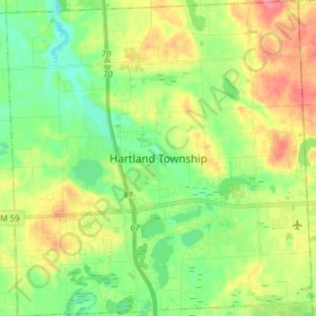 Topografische Karte Hartland Township, Höhe, Relief