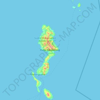 Topografische Karte Kabupaten Kepulauan Talaud, Höhe, Relief