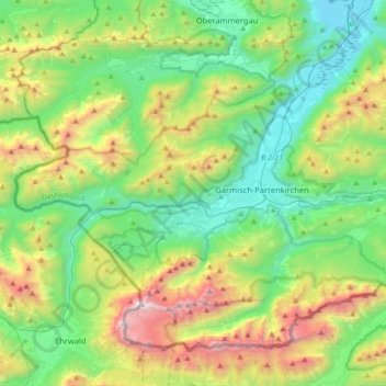 Topografische Karte 82467, Höhe, Relief