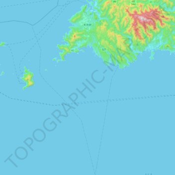 Topografische Karte Hata County, Höhe, Relief