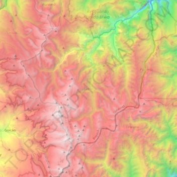 Topografische Karte Güicán, Höhe, Relief