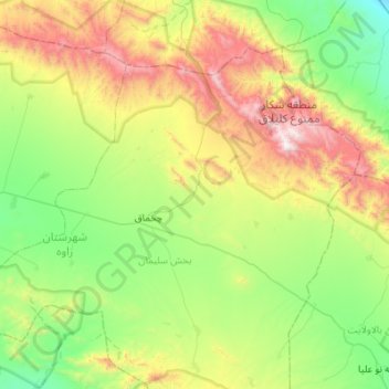 Topografische Karte دهستان سلیمان, Höhe, Relief