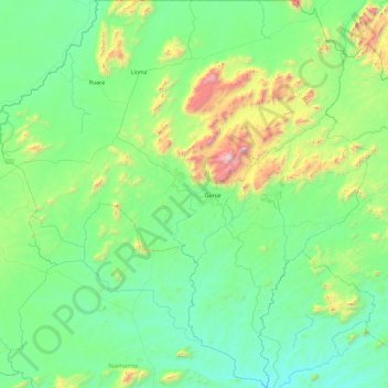 Topografische Karte Gurué, Höhe, Relief