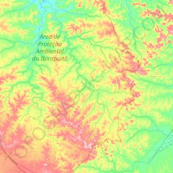 Topografische Karte São Diogo, Höhe, Relief