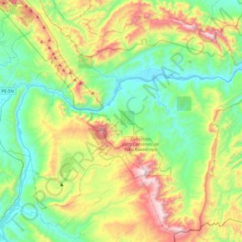 Topografische Karte Chazuta, Höhe, Relief