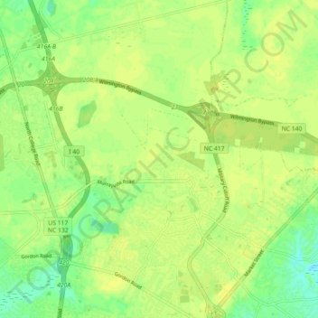 Topografische Karte Murraysville, Höhe, Relief