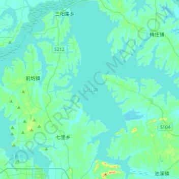 Topografische Karte 军山湖, Höhe, Relief