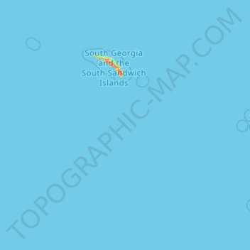 Topografische Karte Südgeorgien und die Südlichen Sandwichinseln, Höhe, Relief