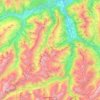 Topografische Karte Hinterrhein, Höhe, Relief