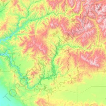 Topografische Karte South Fork Boise River, Höhe, Relief