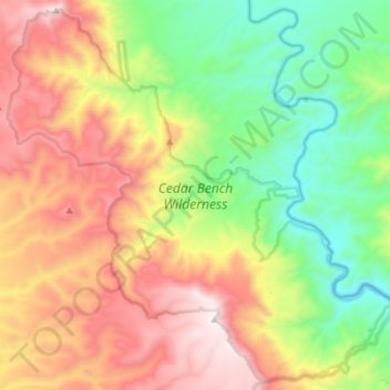 Topografische Karte Cedar Bench Wilderness, Höhe, Relief