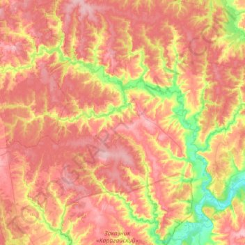 Topografische Karte Нердва, Höhe, Relief