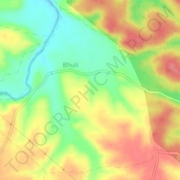 Topografische Karte Bhuli, Höhe, Relief