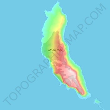 Topografische Karte Moho Tani, Höhe, Relief
