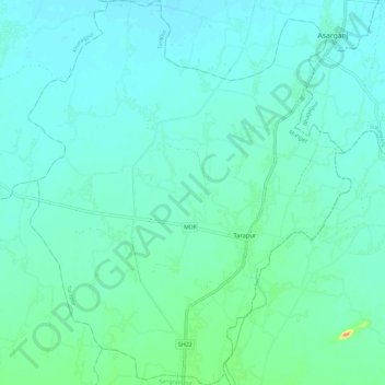 Topografische Karte Tarapur, Höhe, Relief