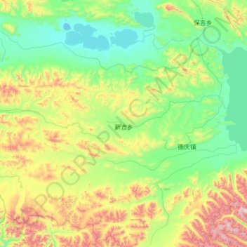 Topografische Karte 新吉乡, Höhe, Relief