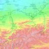 Topografische Karte Кадамжайский район - Кадамжай району, Höhe, Relief